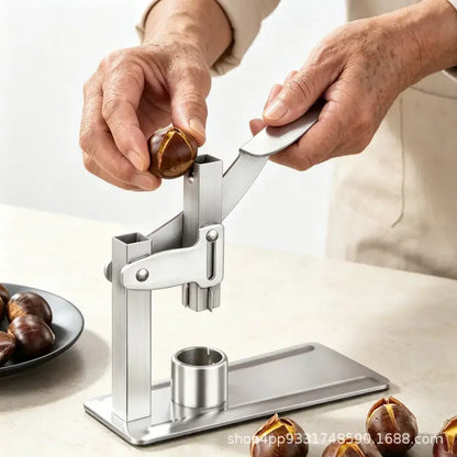 🥜💪Dispozitiv pentru spart nuci cu mâner – fabricat din oțel inoxidabil, gata de utilizare
