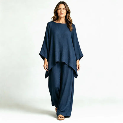 【S-3XL】🌸✨Ofertă limitată - Set cămașă și pantaloni simpli din in pentru femei