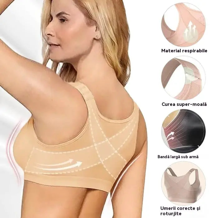 💖【Cumpără 2, primești 1 gratis】✨Sutien confortabil, fără armătură, mărime mare (40-130 kg), bumbac pur, confortabil și respirabil, nu strâmtă