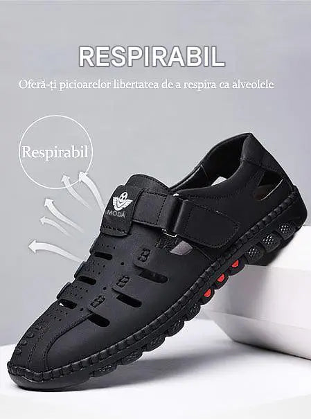👞 Sandale bărbătești din piele naturală – respirabile, confortabile și antiderapante pentru mersul zilnic