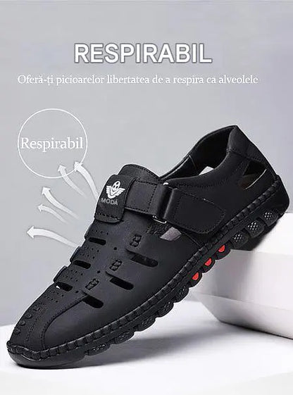 👞 Sandale bărbătești din piele naturală – respirabile, confortabile și antiderapante pentru mersul zilnic