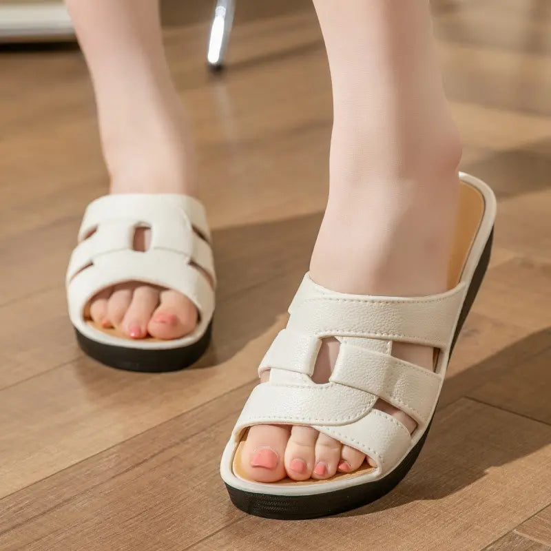 👍【Printre cele mai apreciate 3 produse】Papuci de damă eleganți, din piele moale, pentru confort maxim