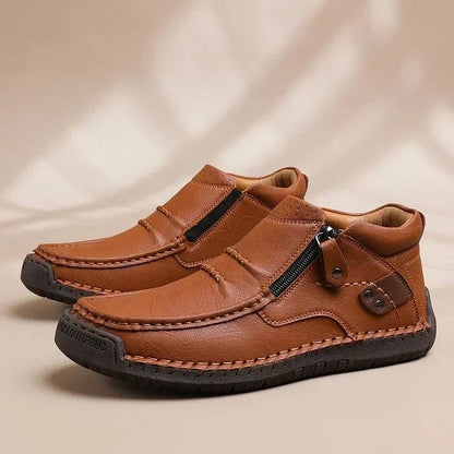 🔥-50% OFF🔥【38-48】Zapatos de conducción de cuero hechos a mano para hombre, sin cordones, con punta ancha y soporte para el arco