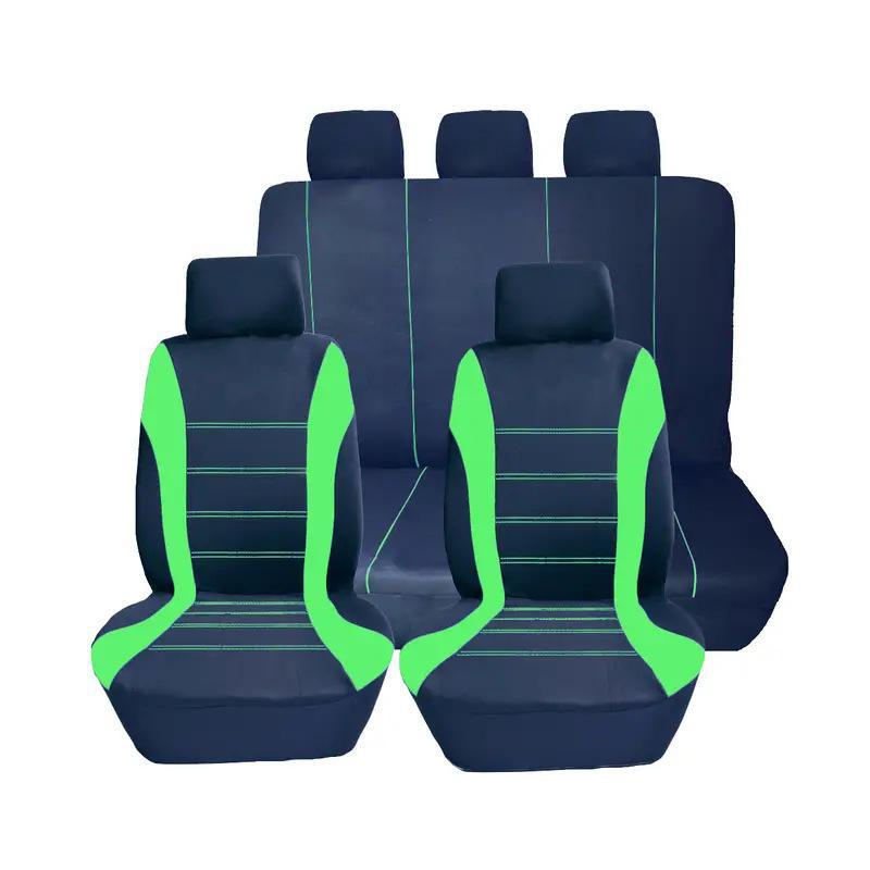 🚗🚗【50% zniżki】🔥Bestsellerowe uniwersalne pokrowce samochodowe z tkaniny z linią w talii, komplet na 5 miejsc【2 przednie siedzenia + 1 tylne siedzenie + 1 oparcie + 5 pokrowców na zagłówki】